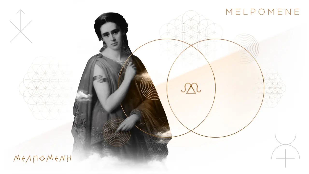 Vassiliki MUSE - Melpomene illustration by Plus Gravity Creative Branding Studio
