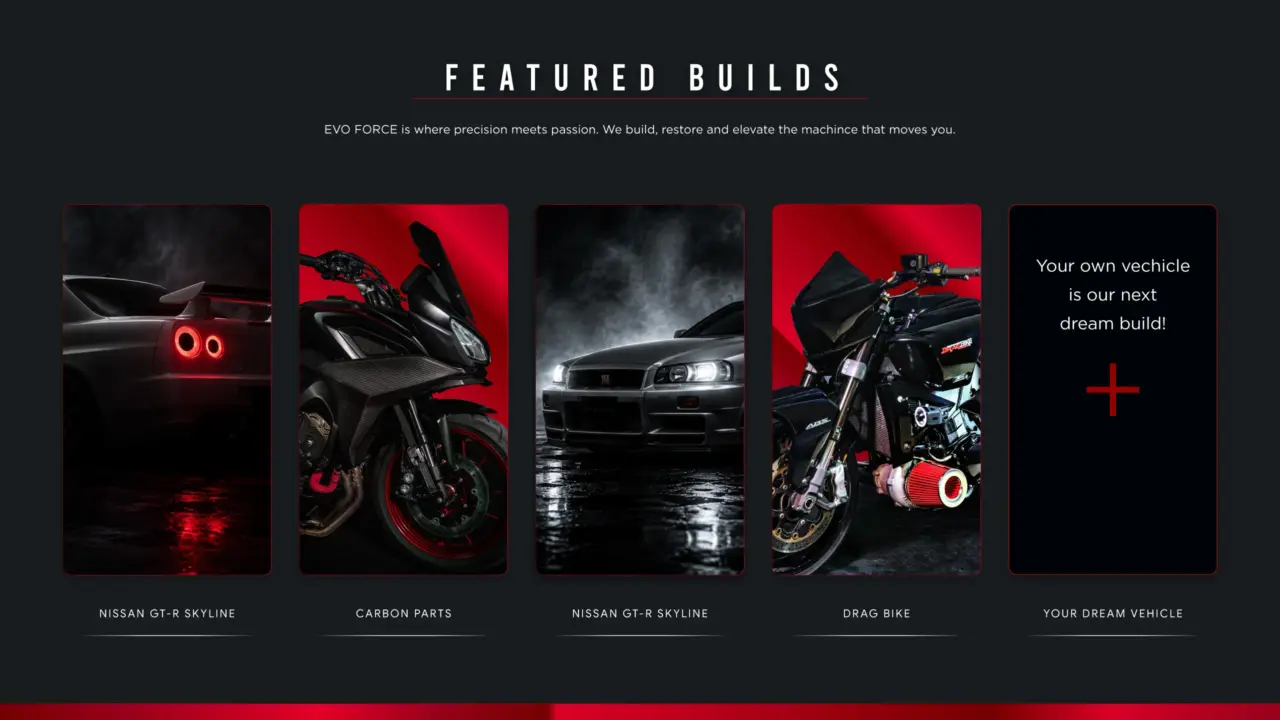 EVO FORCE website UIUX design